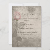 Sepia Spot Kleur Roze Rose Wedding Kaart (Achterkant)