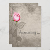 Sepia Spot Kleur Roze Rose Wedding Kaart (Voorkant / Achterkant)