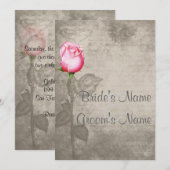 Sepia  Spot Kleur Roze Rose Wedding Kaart (Voorkant / Achterkant)