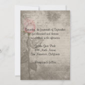 Sepia  Spot Kleur Roze Rose Wedding Kaart (Achterkant)