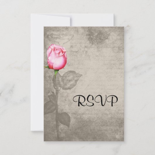Sepia Spot Kleur Roze Rose Wedding RSVP Kaartje (Voorkant)