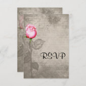 Sepia Spot Kleur Roze Rose Wedding RSVP Kaartje (Voorkant / Achterkant)