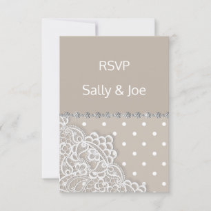 Sepia Spot Lace Diamond Wedding-kaart Kaart