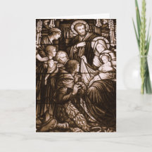 Sepia Stain Glass kerstKaart