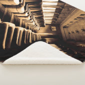 Sepia Steam Train Interior Sherpa Deken (3/4)