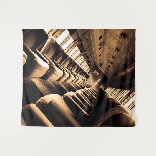 Sepia Steam Train Interior Wandkleed (Voorkant (horizontaal))