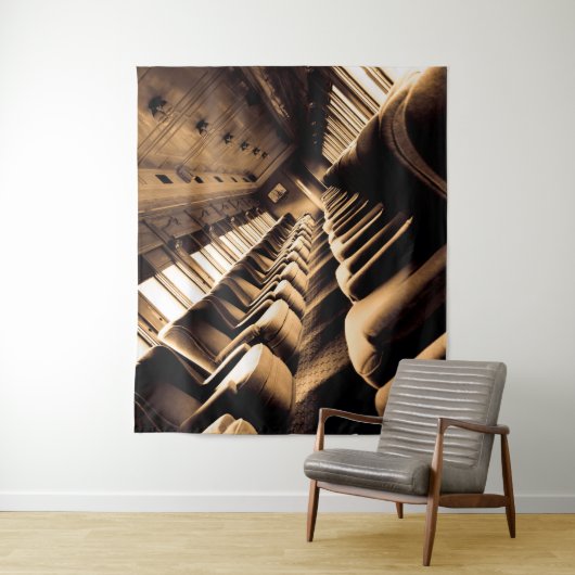 Sepia Steam Train Interior Wandkleed (In situ)