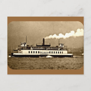 Sepia Steamboot Ferry Briefkaart