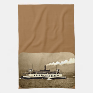 Sepia Steamboot Ferry Theedoek