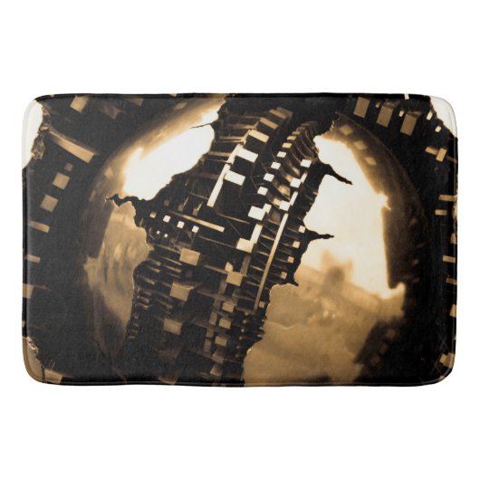 Sepia Steampunk Badmat (Voorkant)