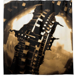 Sepia Steampunk Douchegordijn