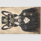 Sepia Steampunk Frenchie Dog AS5 Decoupage Tissuepapier (Voorkant)