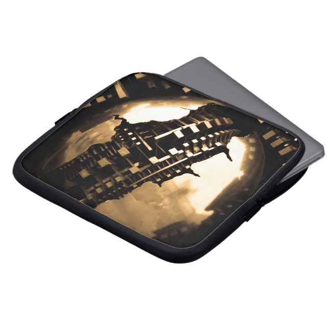 Sepia Steampunk  Laptop Sleeve (Voorkant top)