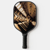 Sepia Stoelen Foto Pickleball Paddle (Achterkant)