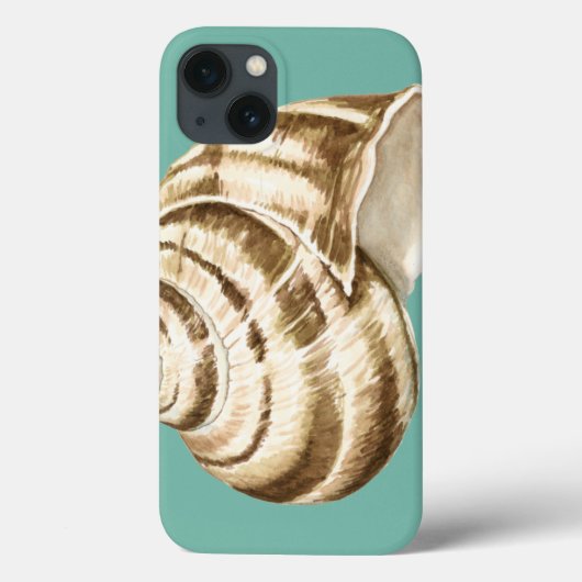 Sepia Striped Shell op Blauwgroen Case-Mate iPhone Case (Achterkant)