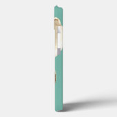 Sepia Striped Shell op Blauwgroen Case-Mate iPhone Case (Achterkant / Links)