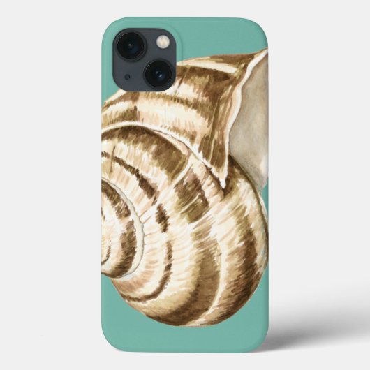 Sepia Striped Shell op Blauwgroen Case-Mate iPhone Case (Achterkant)