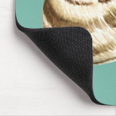 Sepia Striped Shell op Blauwgroen Muismat (Hoek)