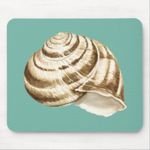Sepia Striped Shell op Blauwgroen Muismat