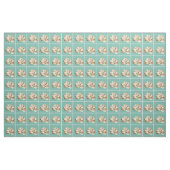Sepia Striped Shell op Blauwgroen Stof (Yard (91,4 cm))