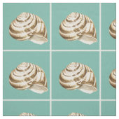 Sepia Striped Shell op Blauwgroen Stof (Swatch)