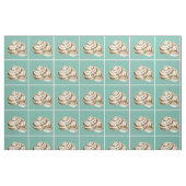 Sepia Striped Shell op Blauwgroen Stof (Fat Quarter)