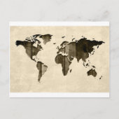 Sepia Stripes Map Briefkaart (Voorkant)