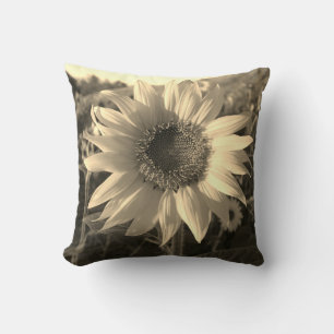 Sepia Summer Sunflower Pillow Kussen