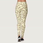  sepia Tan Willow Leaves Botanisch Leggings (Achterkant)