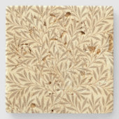  sepia Tan Willow Leaves Botanisch Stenen Onderzetter (Voorkant)