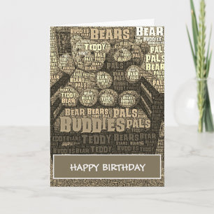 Sepia Teddybeer Knuffel Word Cloud Kaart