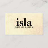 Sepia Textuur Interieurontwerper Visitekaartje (Voorkant)