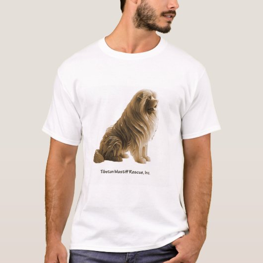 Sepia Tibetaans Mastiff T-shirt (Voorkant)