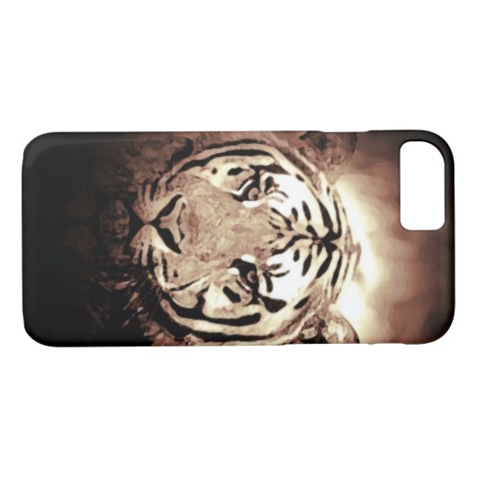 Sepia Tiger Case-Mate iPhone Case (Achterkant (Horizontaal))