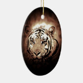Sepia Tiger Keramisch Ornament (Rechts)
