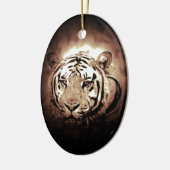 Sepia Tiger Keramisch Ornament (Links)