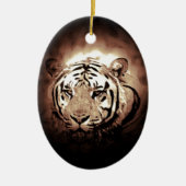Sepia Tiger Keramisch Ornament (Voorkant)