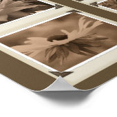 Sepia Tint Flowers Collage Natuur Poster (Hoek)