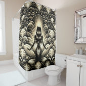 Sepia-Tinted Zeemeermin Elegantie -  Fantasy Douchegordijn (In situ)
