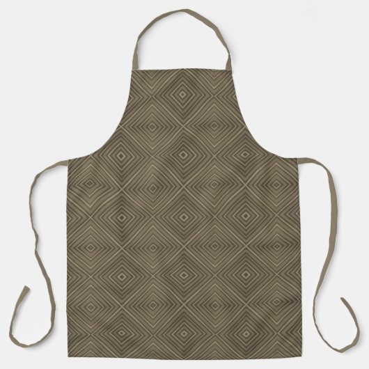 Sepia Tinten Hypnotische Diamant Moderne Pop Art Schort (Voorkant)