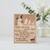 Sepia Toenemende Maan van de Kat van de Heks van Briefkaart (Staand voorkant)