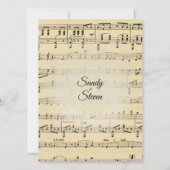 Sepia Tone Antiek Sheet Music Theme Weddenschap Kaart (Achterkant)
