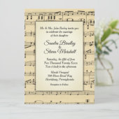Sepia Tone Antiek Sheet Music Theme Weddenschap Kaart (Staand voorkant)