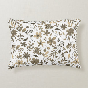 Sepia Tone  bloemenprint Accent Kussen