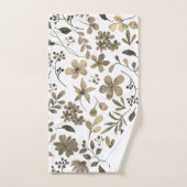 Sepia Tone bloemenprint Bad Handdoek (Handdoek)