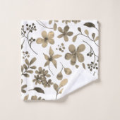 Sepia Tone bloemenprint Bad Handdoek (Wasdoekje)