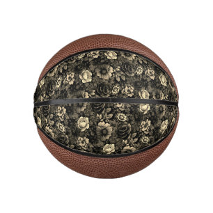 Sepia Tone  bloemenprint Basketbal