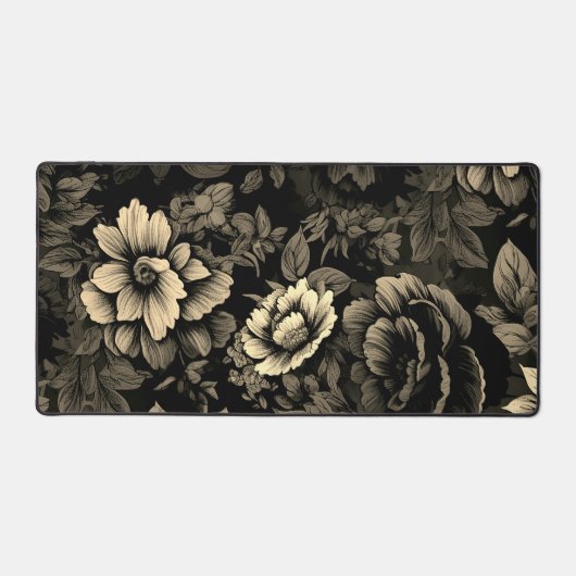 Sepia Tone  bloemenprint Bureaumat (Voorkant)