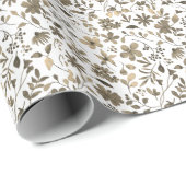 Sepia Tone bloemenprint Cadeaupapier (Rol Hoek)