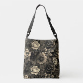 Sepia Tone  bloemenprint Crossbody Tas (Achterkant)